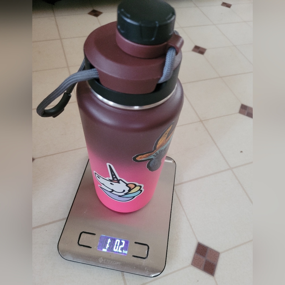 L.L. Bean Insulated Bean Canteen Water Bottle 32 oz. Sunset Fade Print Pink Used - Picture 7 of 10